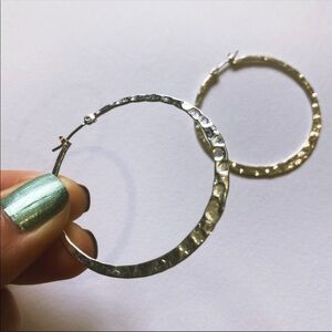 Vintage Y2K Hammered Hoop Earrings